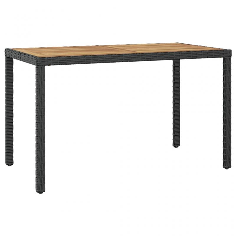 Matbord fr trdgrd 123x60x74 cm svart och brun massivt akaciatr , hemmetshjarta.se