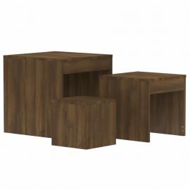 Satsbord 3 st brun ek konstruerat trä , hemmetshjarta.se