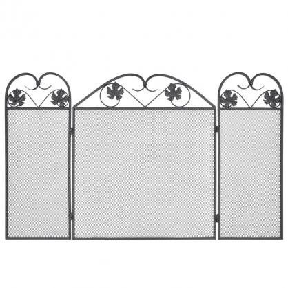 Gnistskydd med 3 paneler jrn svart 102 x 61 cm , hemmetshjarta.se