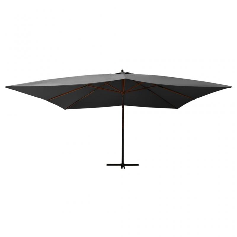 Frihngande parasoll med trstng 400x300 cm antracit , hemmetshjarta.se