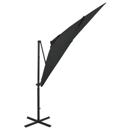 Frihngande parasoll med stng och LED svart 250 cm , hemmetshjarta.se