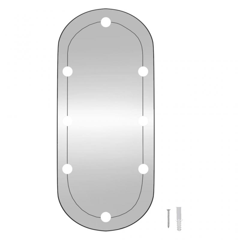 Vggspegel med LED-belysning oval 35x80 cm glas oval , hemmetshjarta.se