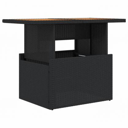 Matbord fr trdgrd 100x55x73 cm svart konstrotting och akaciatr , hemmetshjarta.se