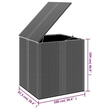 Dynbox PE-rotting 100x97,5x104 cm svart , hemmetshjarta.se