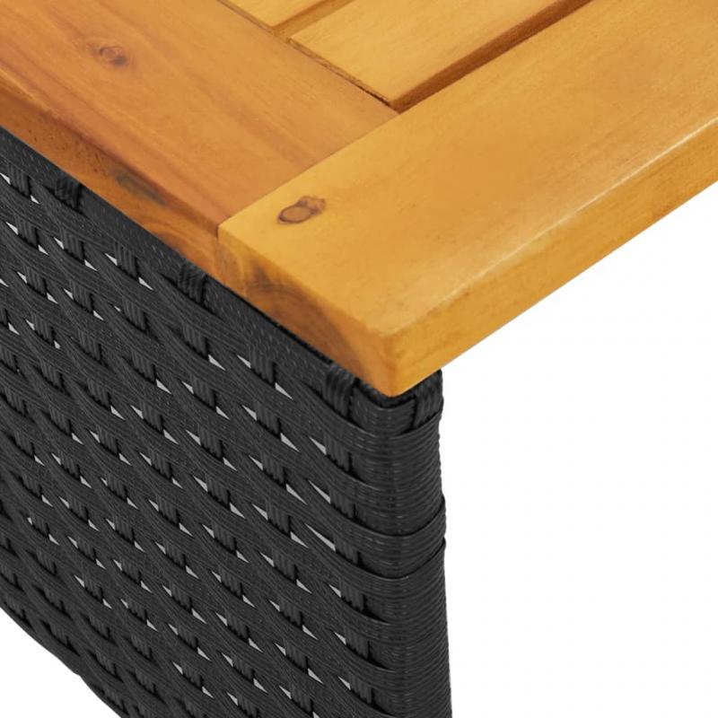 Trdgrdssoffa med bord och dynor L-formad svart konstrotting , hemmetshjarta.se