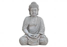 Dekoration Buddha grå magnesia (B/H/D) 20x30x17 cm , hemmetshjarta.se