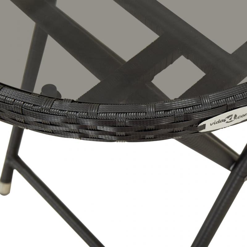 Hopfllbart bord hrdat glas  60x75 cm svart konstrotting och , hemmetshjarta.se
