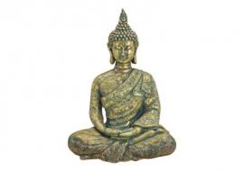 Dekoration Buddha XL guld sittande magnesia (B/H/D) 47x65x27cm , hemmetshjarta.se