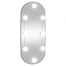 Väggspegel med LED-belysning oval 25x60 cm glas , hemmetshjarta.se