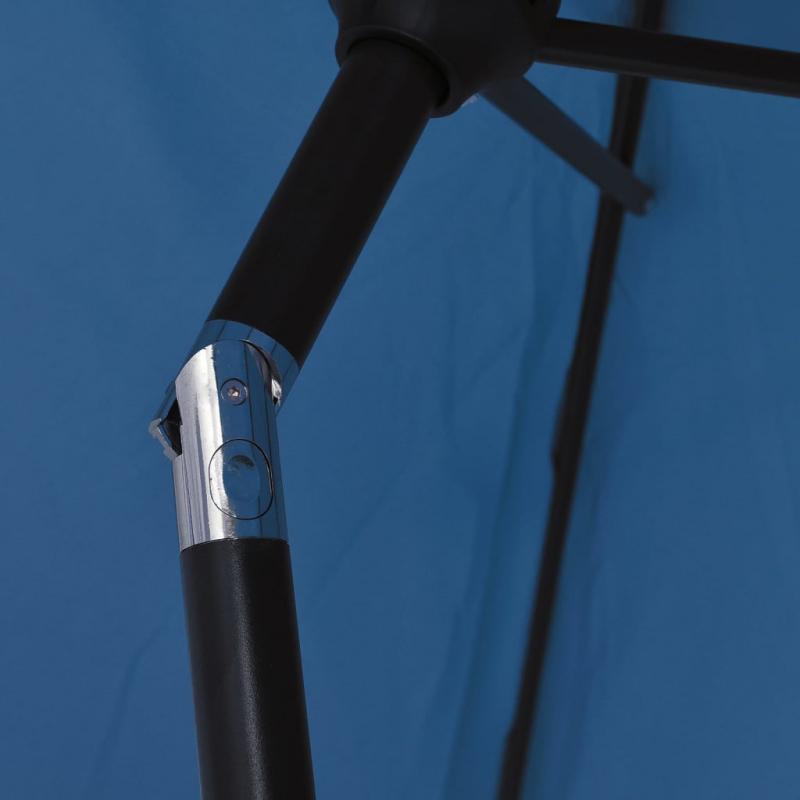 Trdgrdsparasoll med LED-lampor och stlstng 300 cm azur , hemmetshjarta.se