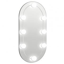 Väggspegel med LED-belysning oval 60x30 cm glas , hemmetshjarta.se