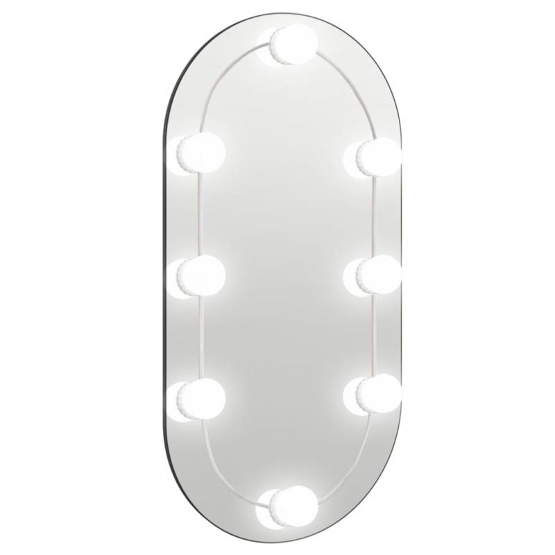 Vggspegel med LED-belysning oval 60x30 cm glas , hemmetshjarta.se
