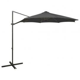 Frihängande parasoll med stång och LED antracit 300 cm , hemmetshjarta.se