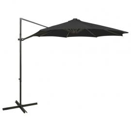 Frihängande parasoll med stång och LED svart 300 cm , hemmetshjarta.se