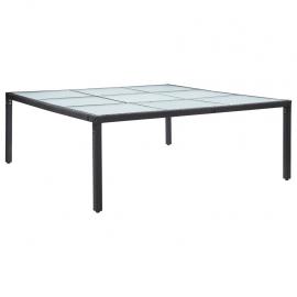 Matbord för trädgård 200x200x74 cm svart konstrotting , hemmetshjarta.se