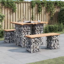 Trädgårdsbord gabion-design 100x70x72 cm massiv furu , hemmetshjarta.se