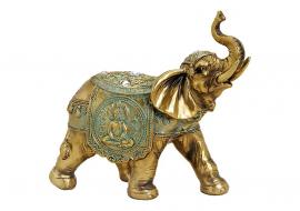 Dekoration Elefant guld polyresin (B/H/D) 21x20x10cm , hemmetshjarta.se