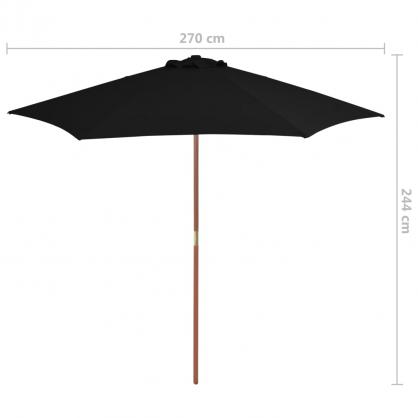 Parasoll med trstng 270 cm svart , hemmetshjarta.se