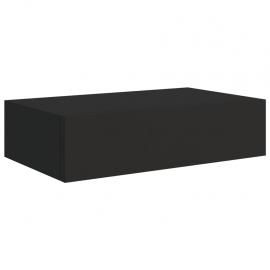 Svävande  vägghylla med låda svart 40x23,5x10 cm MDF , hemmetshjarta.se