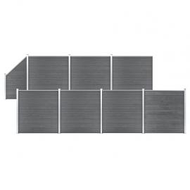 Staketpanel WPC grå 186x1311 cm 8 delar , hemmetshjarta.se