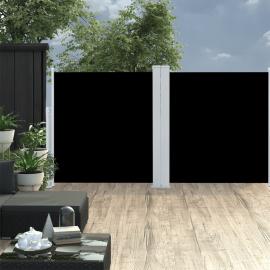 Infällbar sidomarkis för uteplats svart 117x600 cm dubbel , hemmetshjarta.se