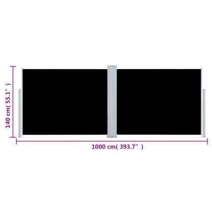 Infllbar sidomarkis fr uteplats svart 140x1000 cm dubbel , hemmetshjarta.se