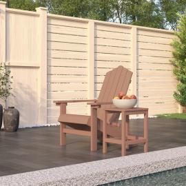 Däckstol för trädgården med bord HDPE brun , hemmetshjarta.se