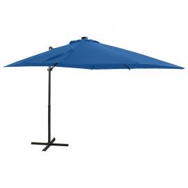 Frihängande parasoll med stång och LED azurblå 250 cm , hemmetshjarta.se