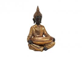 Dekoration Buddha guld sittande med skål polyresin (B/H/D) 24x37x16 cm , hemmetshjarta.se