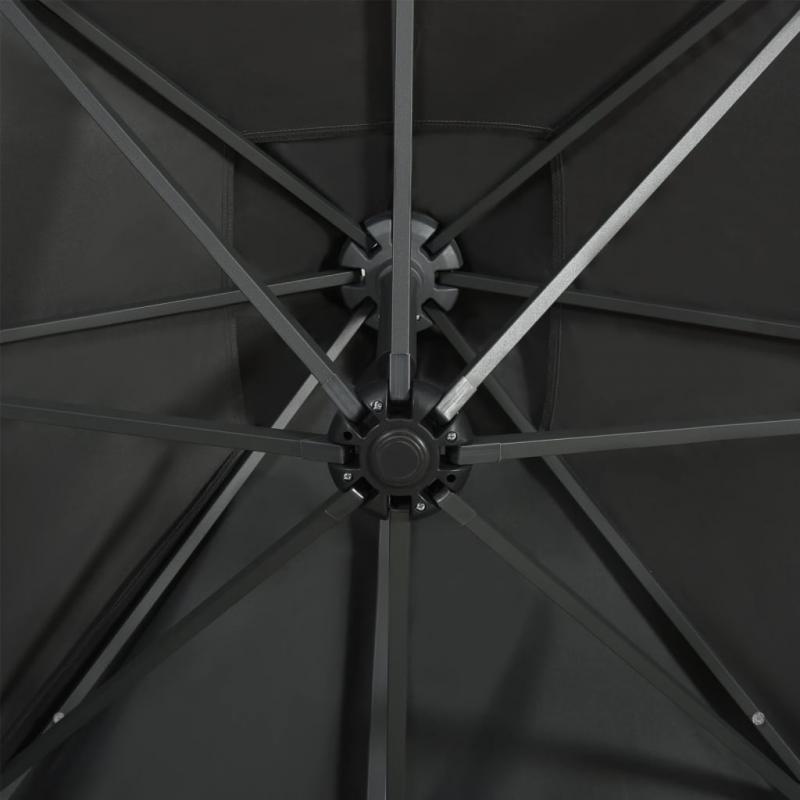Frihngande parasoll med stng och LED antracit 250 cm , hemmetshjarta.se