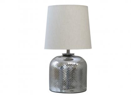 Bordslampa i fattigmanssilver H54 / 25,5 silver med skrm , hemmetshjarta.se