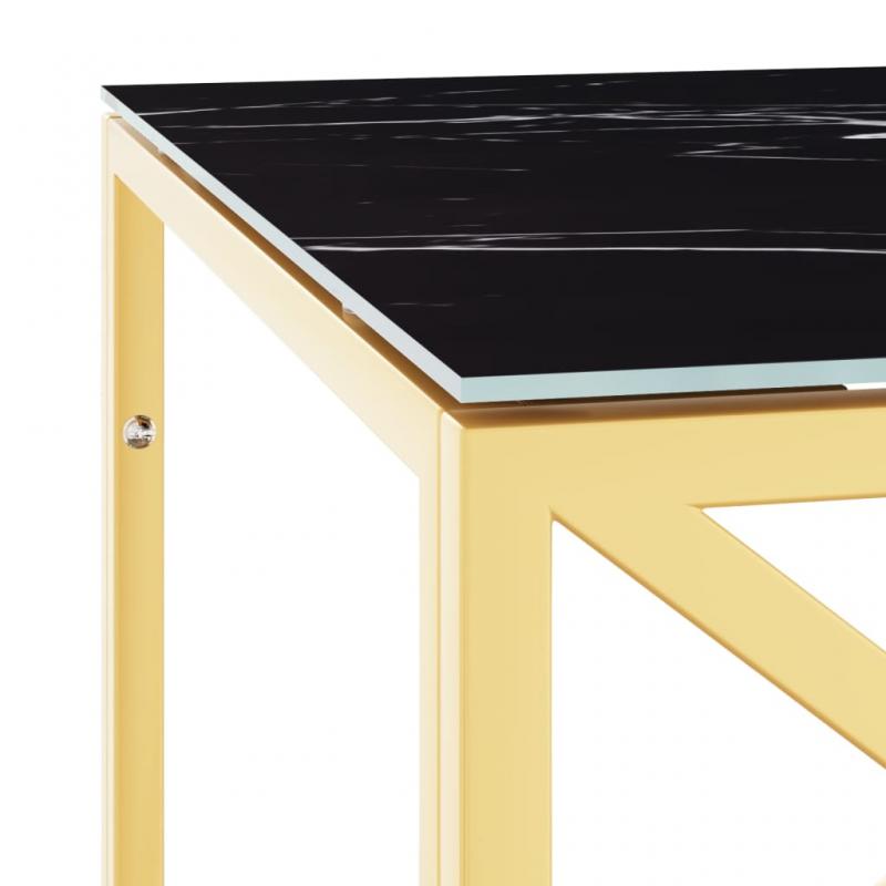 Soffbord rostfritt stl guld och hrdad glas 110x45x45 cm , hemmetshjarta.se