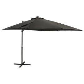 Frihängande parasoll med stång och LED antracit 250 cm , hemmetshjarta.se