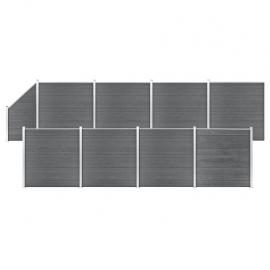 Staketpanel WPC grå 186x1484 cm 9 delar , hemmetshjarta.se