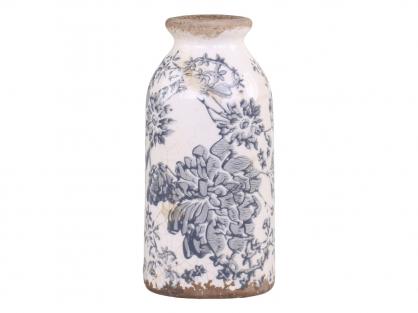 Dekorativ vas franskt mnster Keramik H16 / 8 cm opal , hemmetshjarta.se