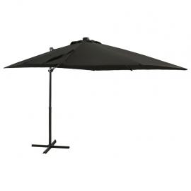 Frihängande parasoll med stång och LED svart 250 cm , hemmetshjarta.se