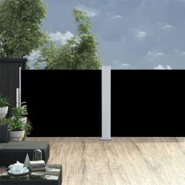 Infällbar sidomarkis för uteplats svart 140x1000 cm dubbel , hemmetshjarta.se