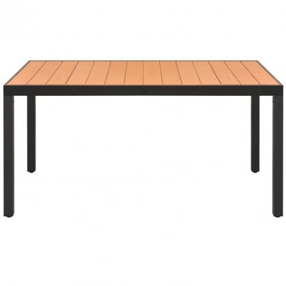 Matbord fr trdgrd 150x90x74 cm brun aluminium och WPC , hemmetshjarta.se
