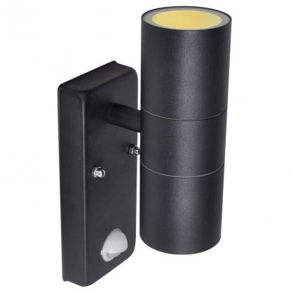 LED Vgglampa rostfritt stl cylinderformad svart med sensor , hemmetshjarta.se