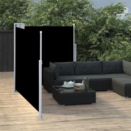 Infällbar sidomarkis för uteplats svart 100x600 cm dubbel , hemmetshjarta.se