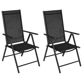 Hopfällbar trädgårdsstol aluminium och textilene svart 2 st , hemmetshjarta.se