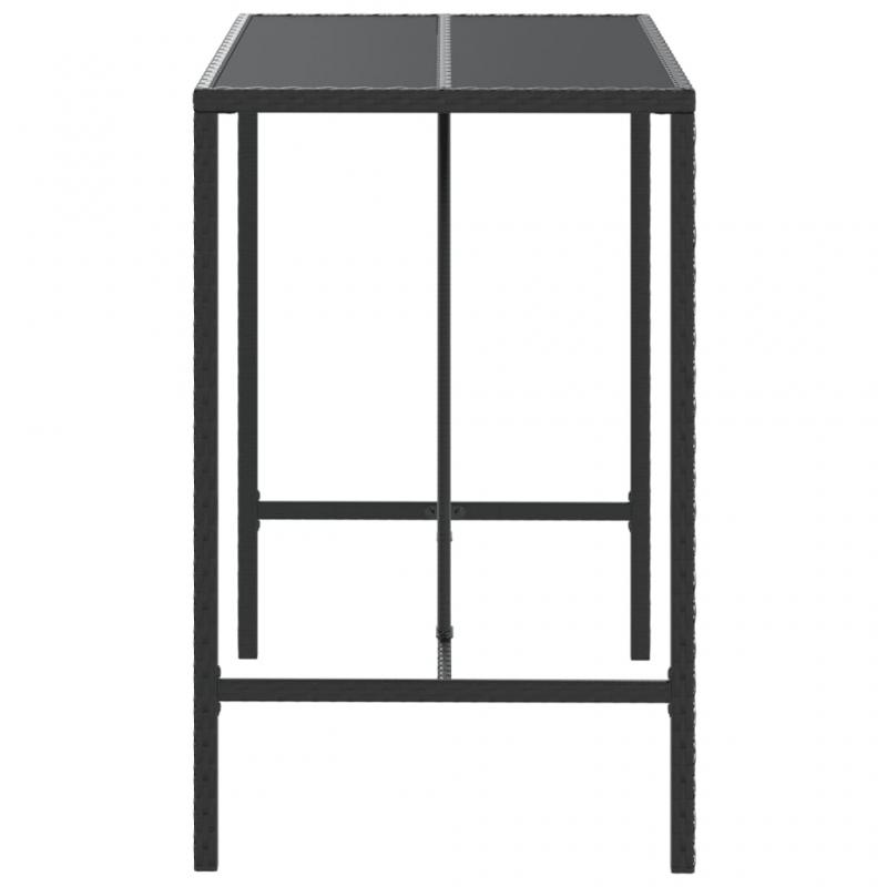Barbord med glasskiva 110x70x110 cm svart konstrotting , hemmetshjarta.se
