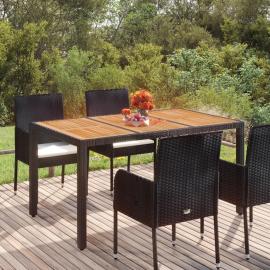 Matbord för trädgård 150x90x75 cm svart konstrotting , hemmetshjarta.se
