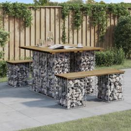 Trädgårdsbord gabion-design 100x102x72 cm impregnerad furu , hemmetshjarta.se