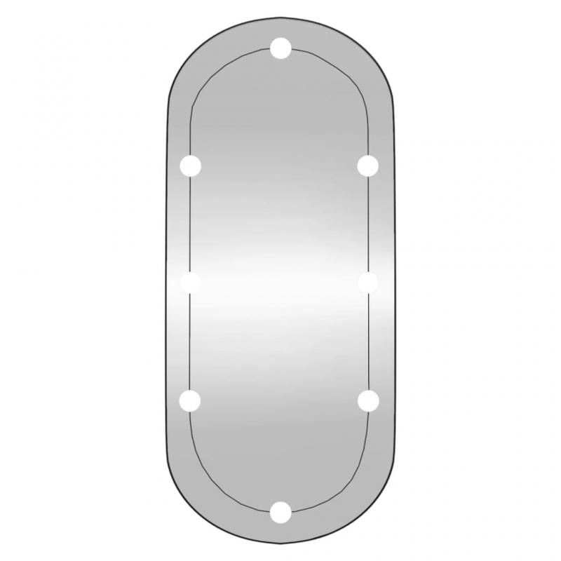 Vggspegel med LED-belysning oval 40x90 cm glas , hemmetshjarta.se
