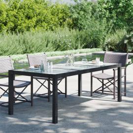 Matbord för trädgård 190x90x75 cm och konstrotting svart , hemmetshjarta.se