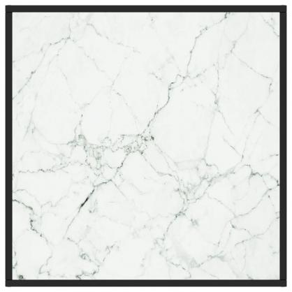 Soffbord 80x80x35 cm med svart vit marmor glas , hemmetshjarta.se