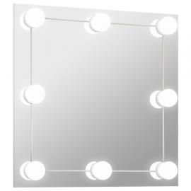 Väggspegel med LED-belysning fyrkantig 50x50 cm glas , hemmetshjarta.se