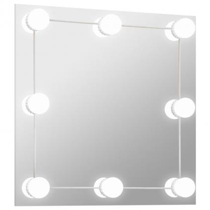 Vggspegel med LED-belysning fyrkantig 50x50 cm glas , hemmetshjarta.se