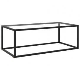 Soffbord 100x50x35 cm svart med härdat glas , hemmetshjarta.se